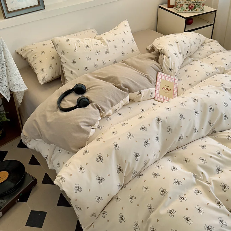 ins pink flowers bedding set flat bed sheet duvet cover twin full queen nordic bed linen boy girl bedding sets floral princess ins pink flowers bedding set flat bed sheet duvet cover twin full queen nordic bed linen boy girl bedding sets floral princess