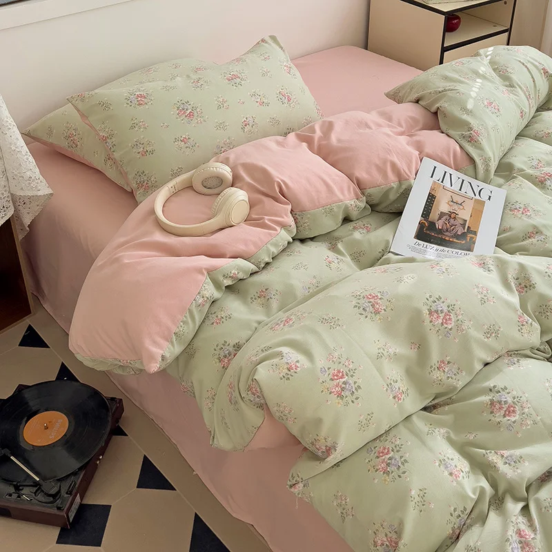 ins pink flowers bedding set flat bed sheet duvet cover twin full queen nordic bed linen boy girl bedding sets floral princess ins pink flowers bedding set flat bed sheet duvet cover twin full queen nordic bed linen boy girl bedding sets floral princess