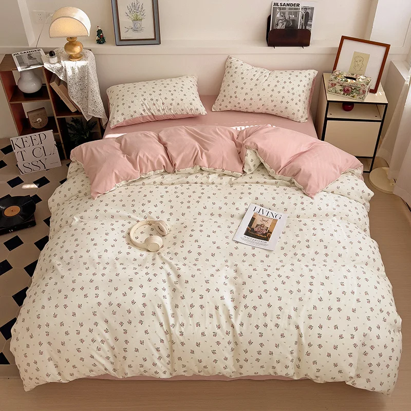 ins pink flowers bedding set flat bed sheet duvet cover twin full queen nordic bed linen boy girl bedding sets floral princess ins pink flowers bedding set flat bed sheet duvet cover twin full queen nordic bed linen boy girl bedding sets floral princess