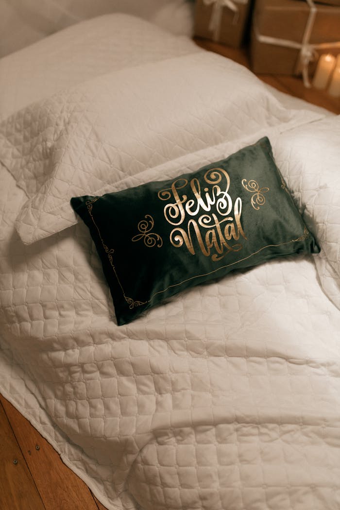 Home A green pillow with